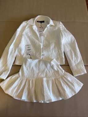Zara White Skirt Set